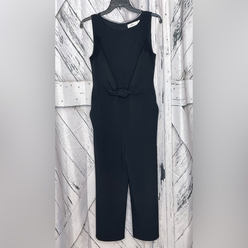 Vineyard Vines Black Seersucker Jumpsuit Sleeveless Size 2 - Picture 3 of 10